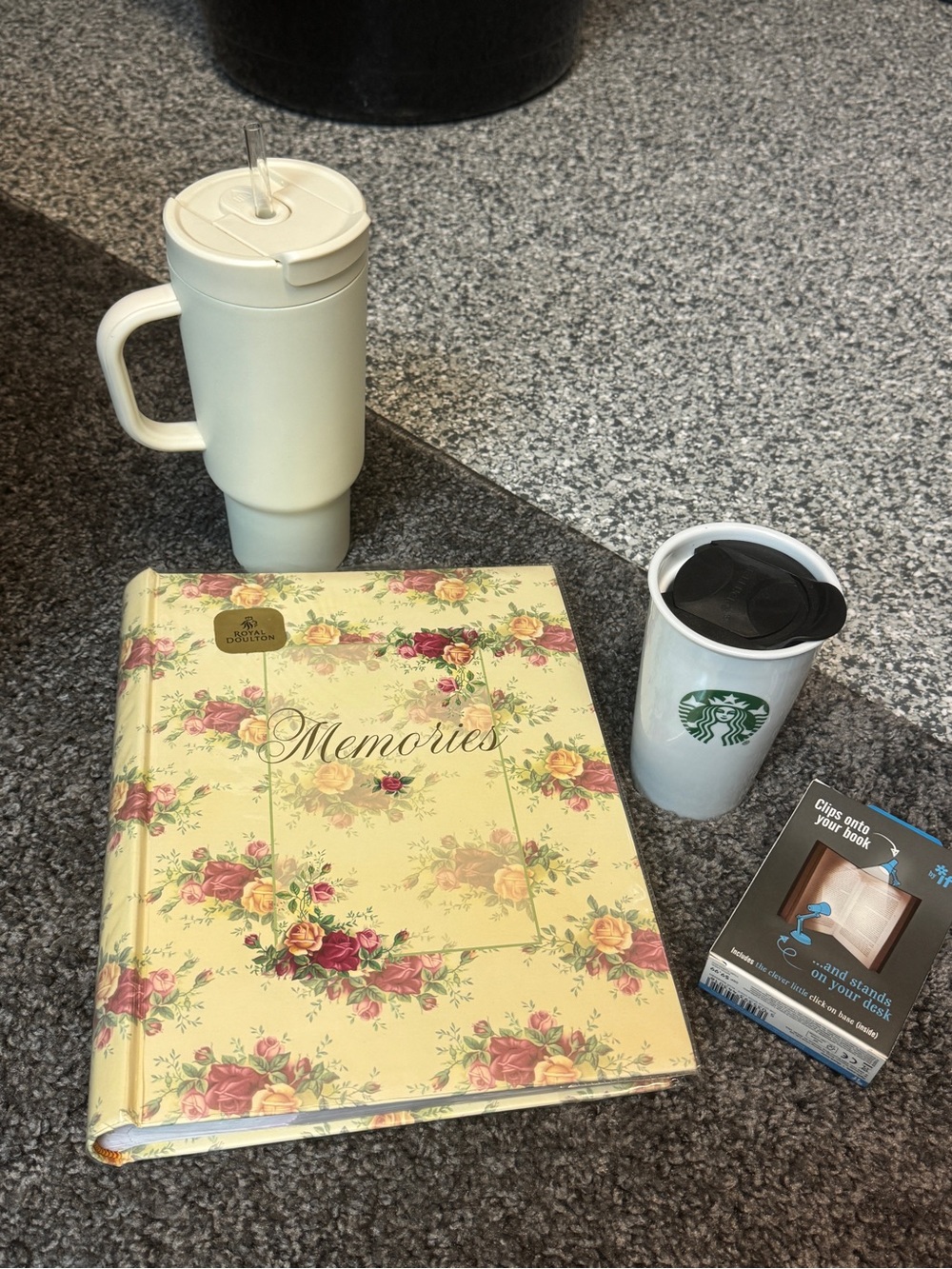 Not so mystery box (cups, booklight, memory album)